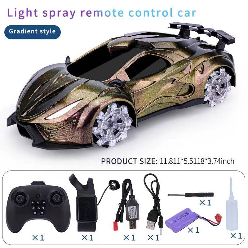 Light spray remote control car [blue/green/glod/red]