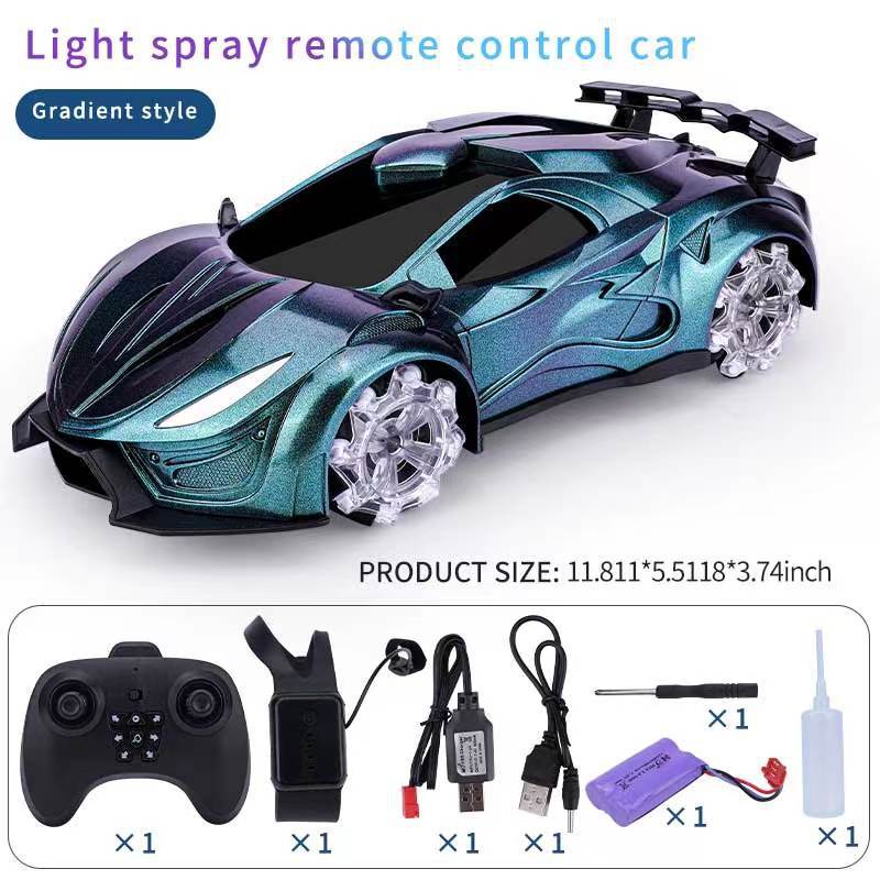 Light spray remote control car [blue/green/glod/red]