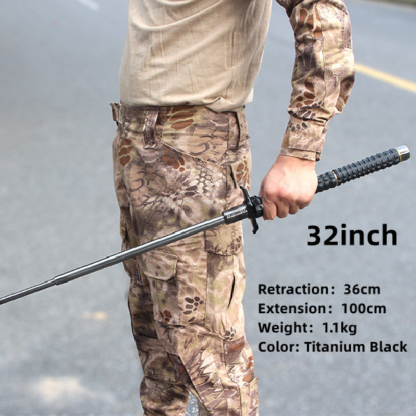 Self-defense telescopic stick three-section rod alloy steel material throwing stick